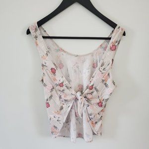 Floral tie-up exercise top